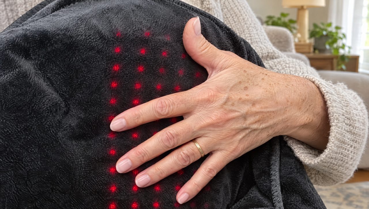 Red light LEDs on the inside lining of the 4-in-1 Hip Therapy Belt