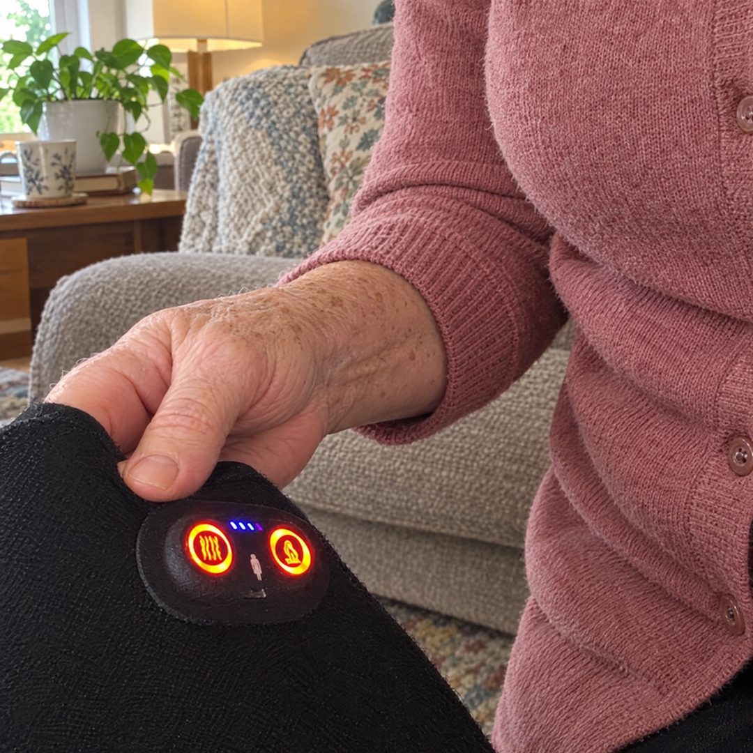 The glowing controller on the 4-in-1 Hip Therapy Belt