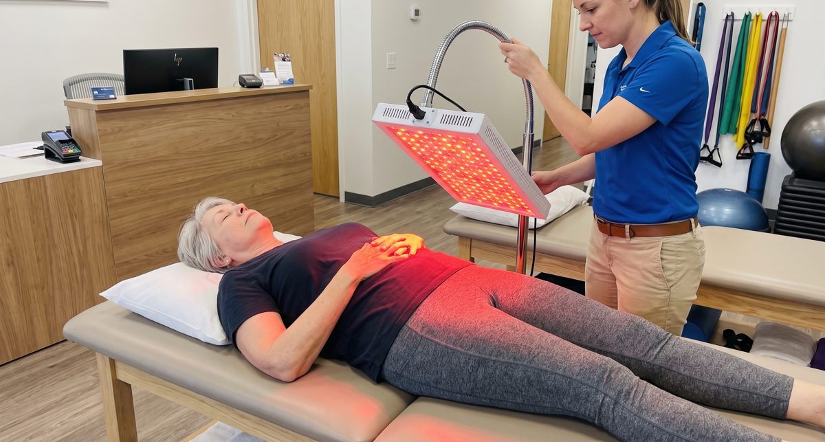 Clinic red light therapy session