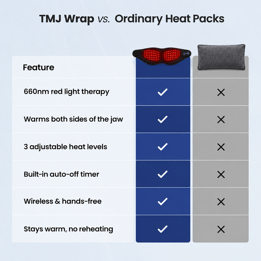 Daywick TMJ Therapy Wrap - vs ordinary