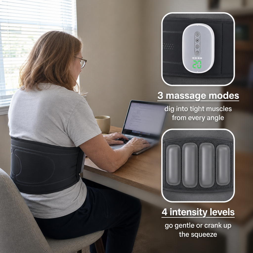 Daywick Air Fusion Belt heat and four-zone air massage mechanism
