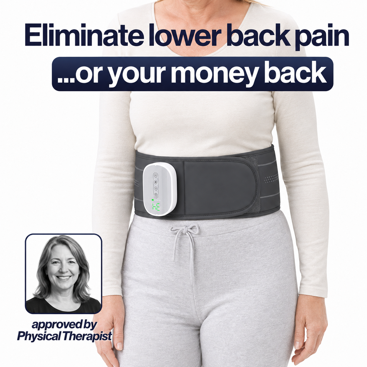 Daywick Air Fusion Belt for lower-back pain relief with 30-day money-back guarantee