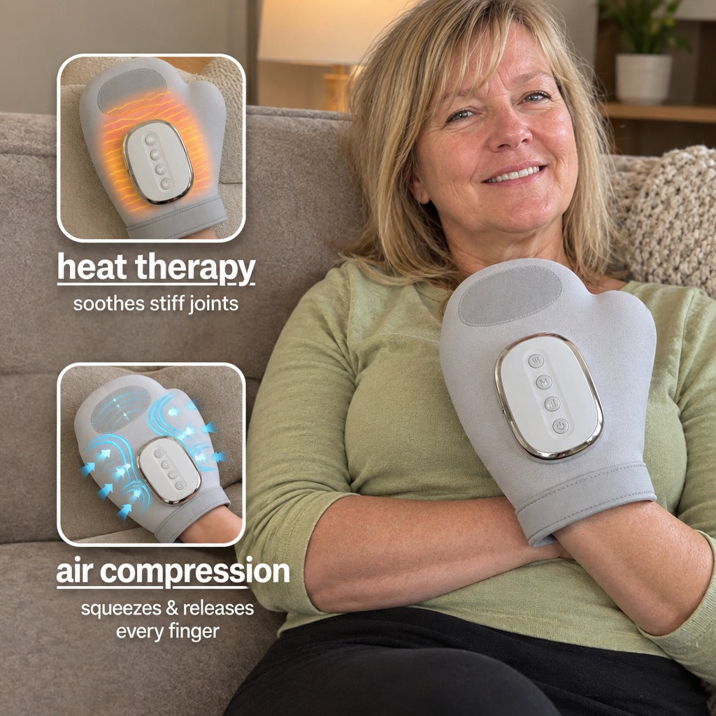 Daywick Grip Fusion Hand Massager heat and compression close-ups