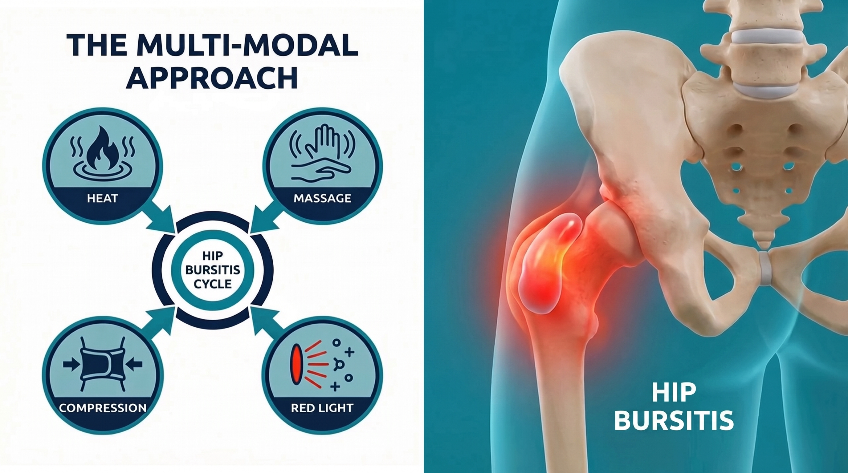 Multi-modal approach for hip bursitis