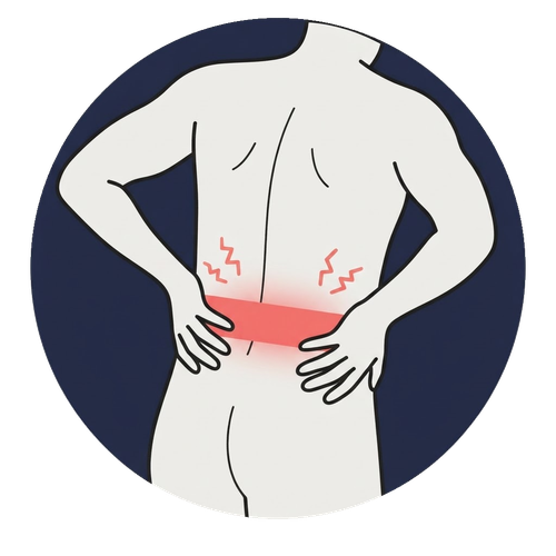 A locked or seized lower back