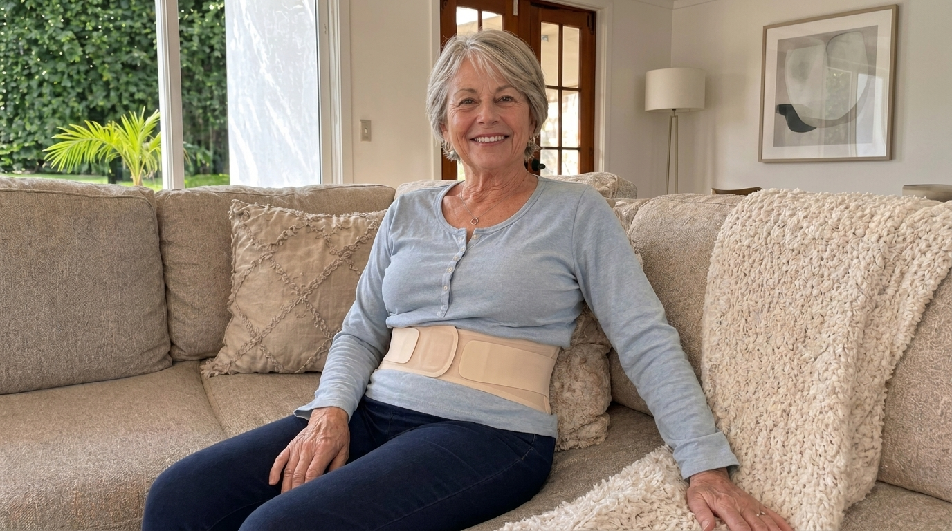 Daywick BareSupport Back Belt worn at home