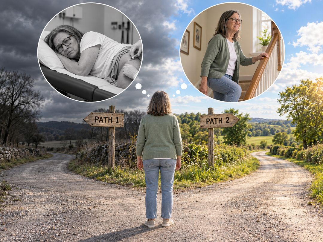 Two paths: another cortisone shot, or walking up the stairs with ease