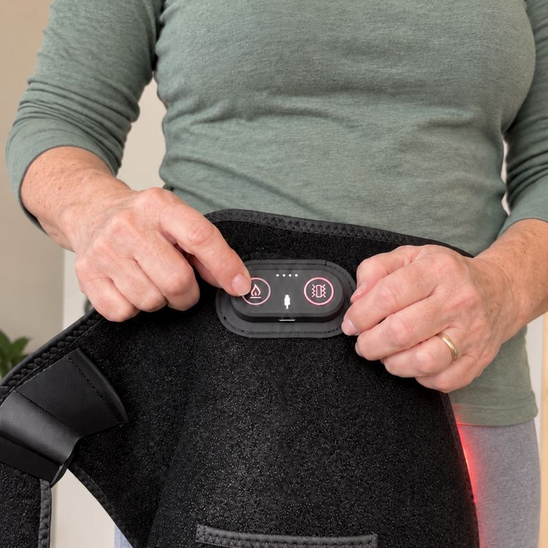 Pressing the button on the belt controller