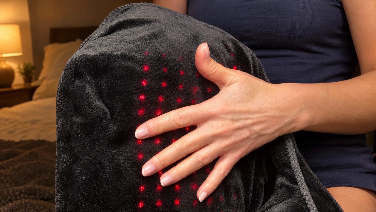 Red light LEDs on the inside lining of the 4-in-1 Hip Therapy Belt
