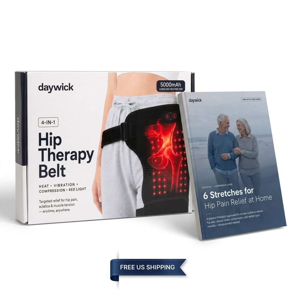 The Daywick 4-in-1 Hip Therapy Belt box with the free hip stretches eBook