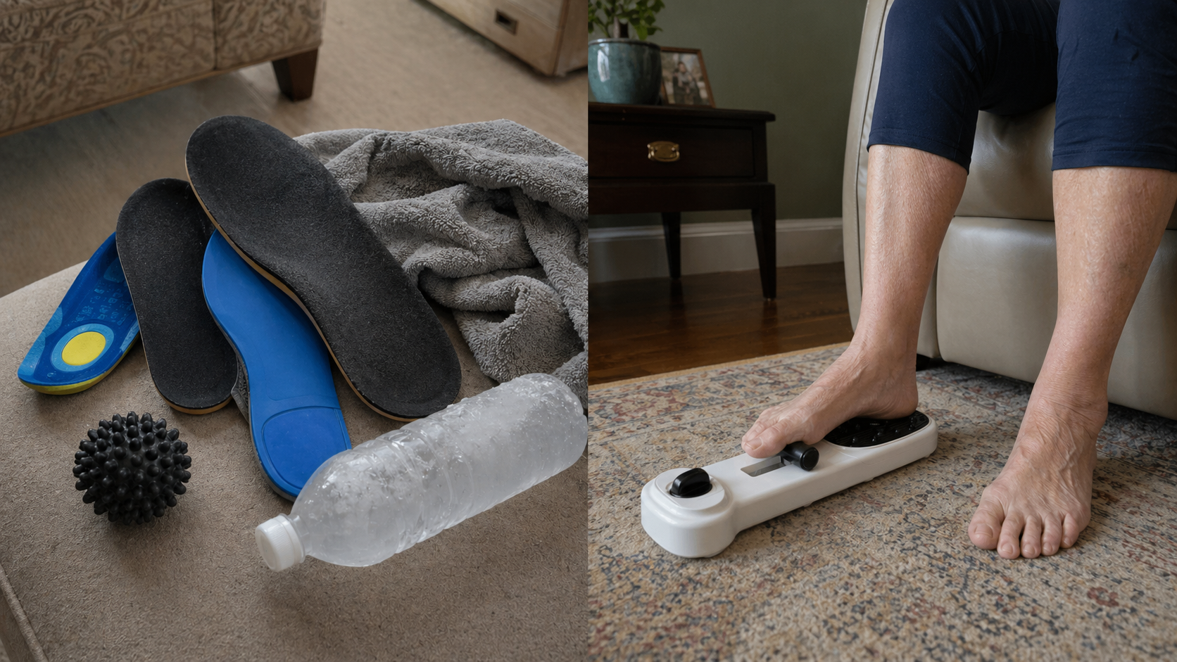 SteadyStep compared with insoles, massage balls, towel stretches, and bottle rolling