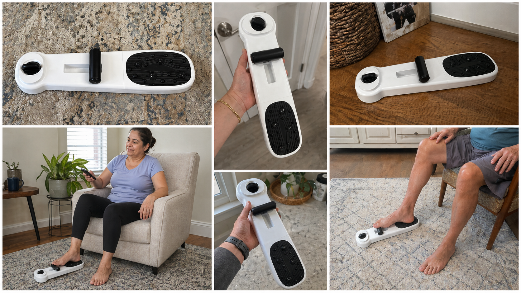 SteadyStep customer photos showing arch support trainer use at home