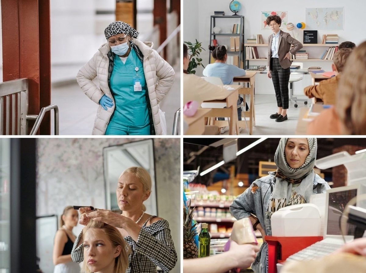 Women who stand all day for work