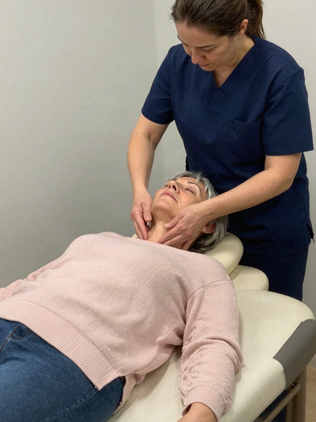 Jaw therapy session at a clinic