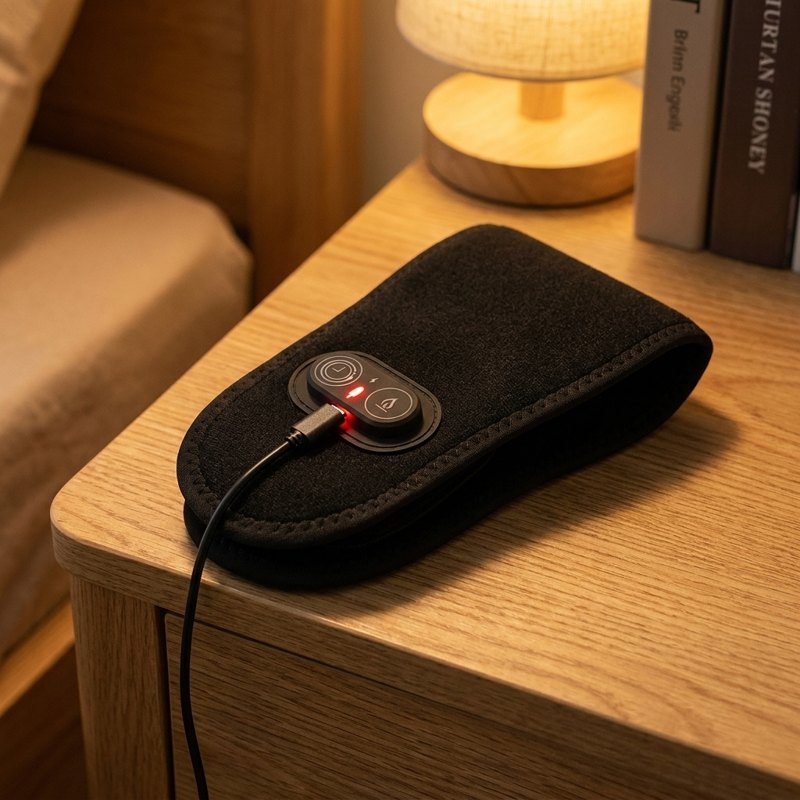 The TMJ wrap charging with its USB cable