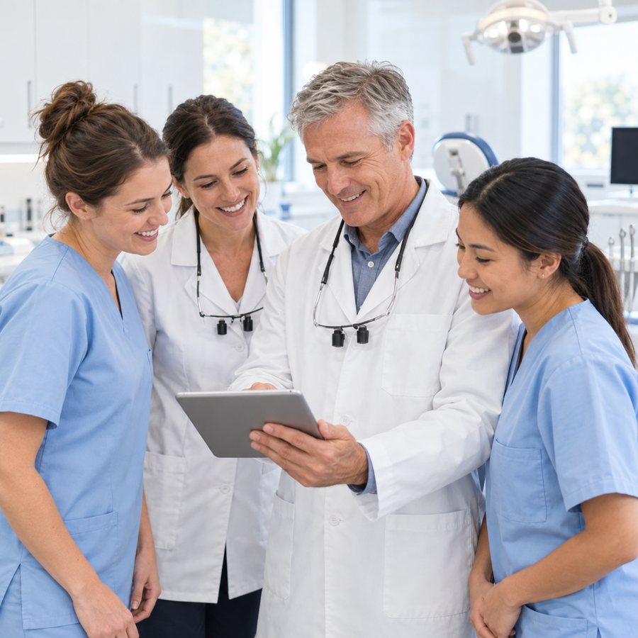 Team of dental professionals in a clinic