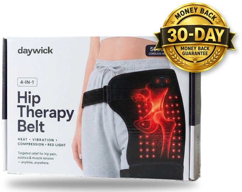 Daywick 4-in-1 Hip Therapy Belt box with 30-day money-back guarantee seal